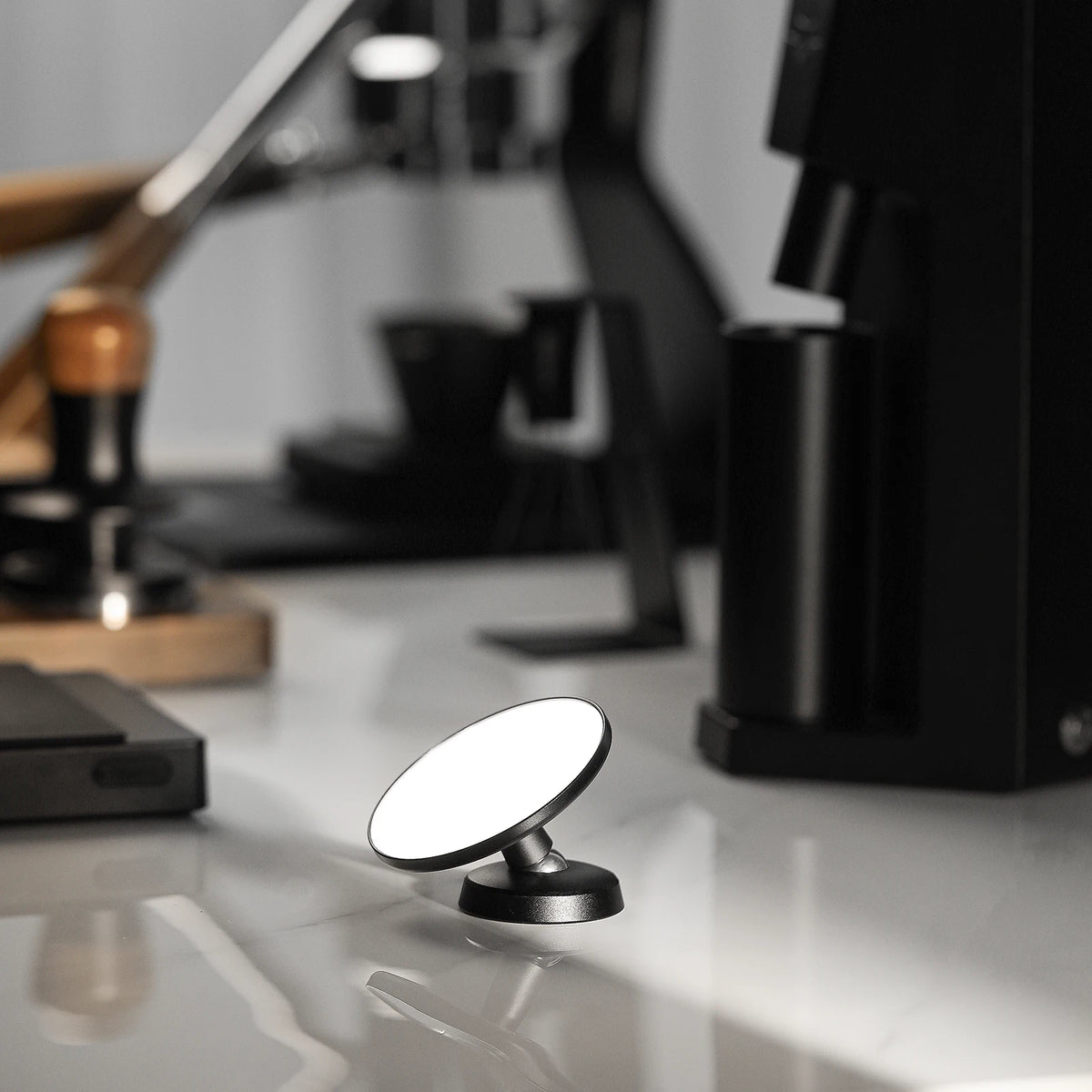 miroir extraction espresso main accessoire cuivre noir moderne réglable observation minimaliste