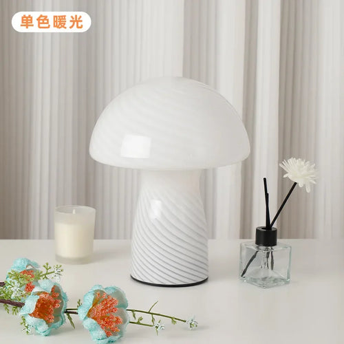 lampe table moderne jaune rayures blanches verre opalescent interrupteur tactile 220v