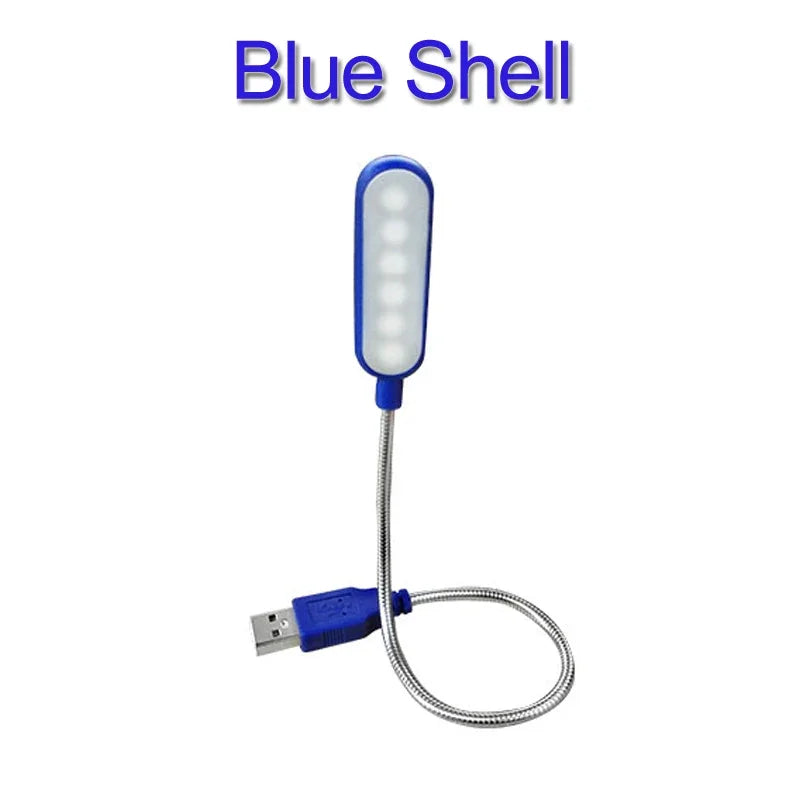 lampe led portable usb rechargeable blanc bleu moderne compact six leds cable