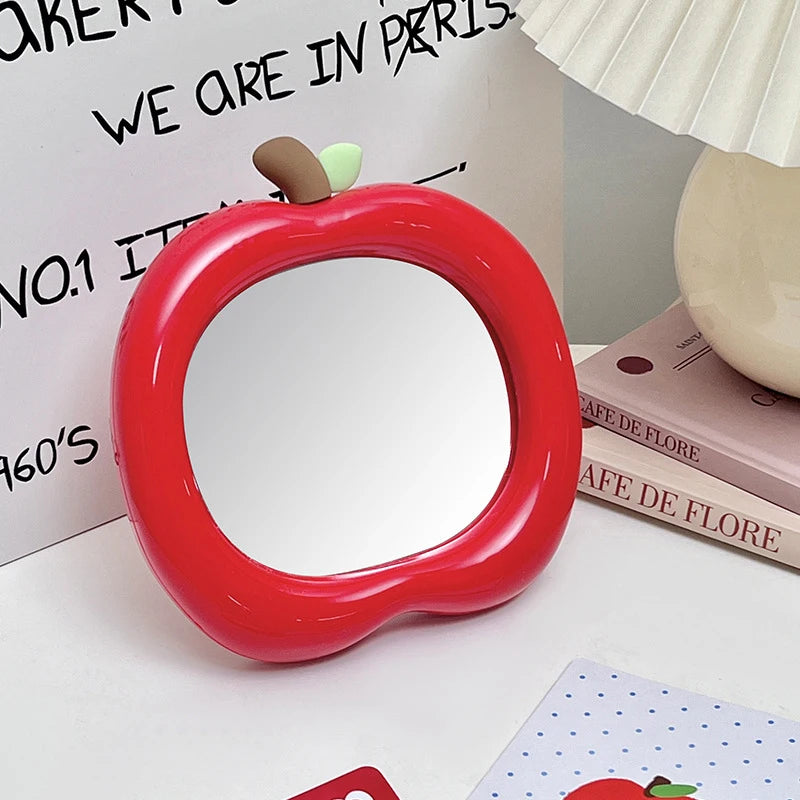 miroir maquillage forme pomme moderne couleur vert rouge décoration chambre