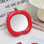 miroir maquillage forme pomme moderne couleur vert rouge décoration chambre
