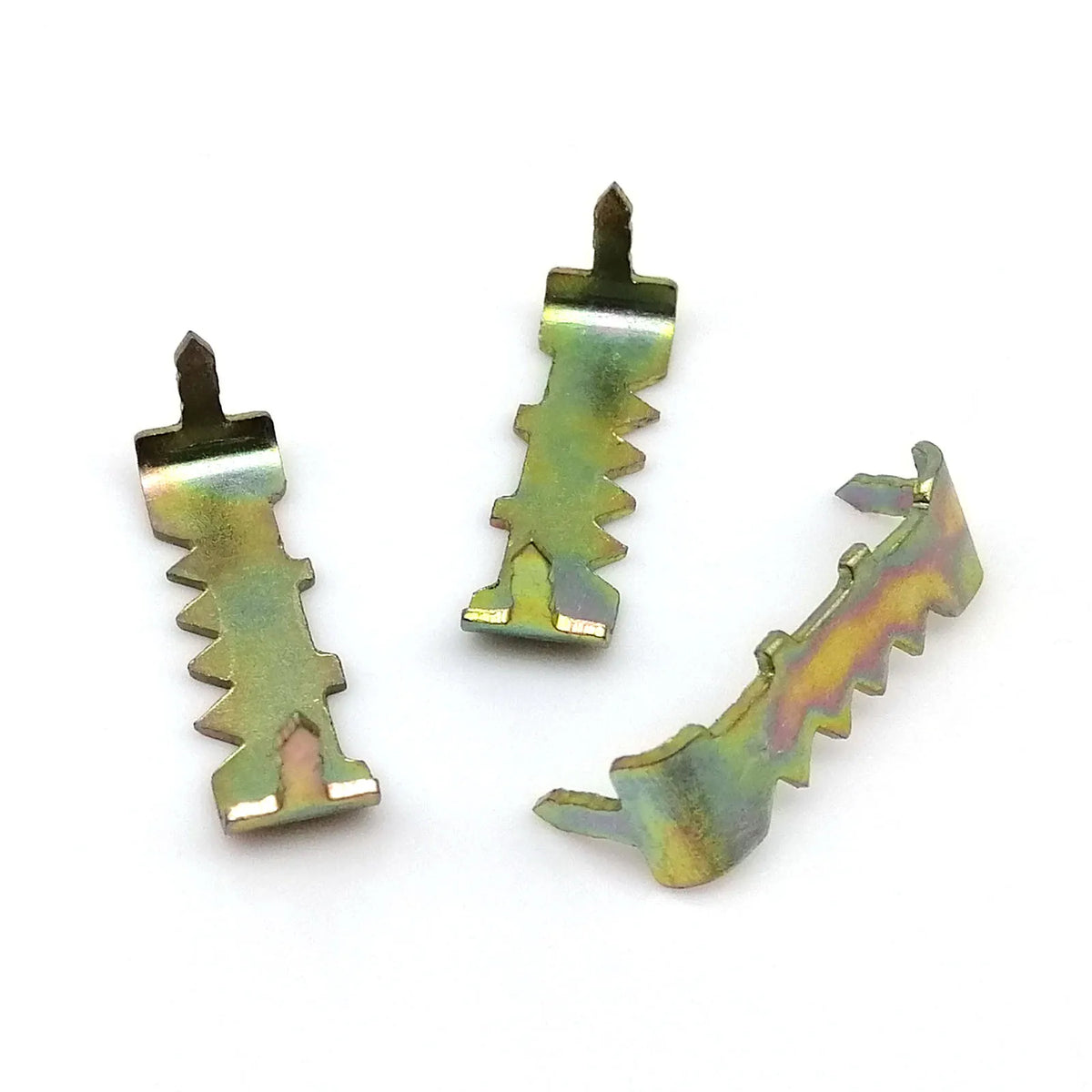 clips métalliques dorés dents scie industriel fixations clips photo miroir sans vis
