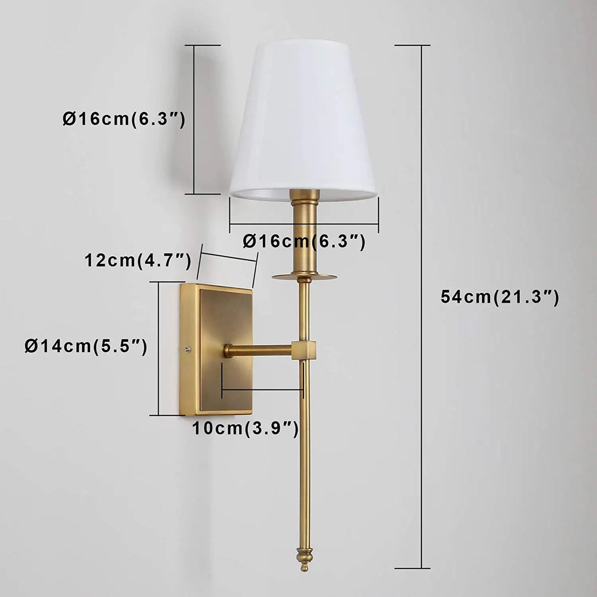 lampe murale classique or abat jour blanc élégante cuisine chambre entrée fixée mur moderne