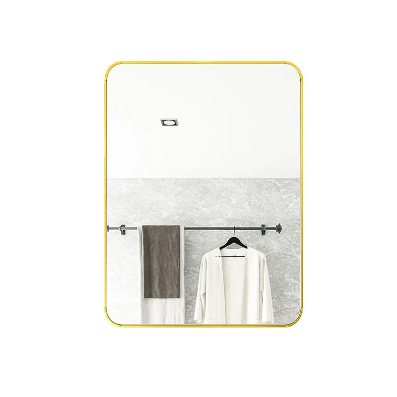 miroir moderne rectangle noir cadre aluminium éclairé sans perçage 30x40cm or champagne