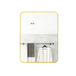 miroir moderne rectangle noir cadre aluminium éclairé sans perçage 30x40cm or champagne
