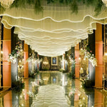 rideau lumineux blanc plissé moderne décoration mariage anniversaire fête 20m