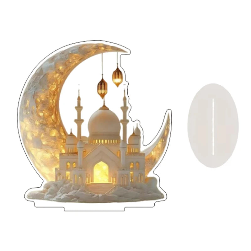 décoration figurines transparentes croissant lune motifs orientaux sorcières fées mosquées étoiles dragons fantaisie