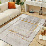 tapis moderne rectangle polyester antidérapant nuages bleu marine blanc salon chambre decoration interieur