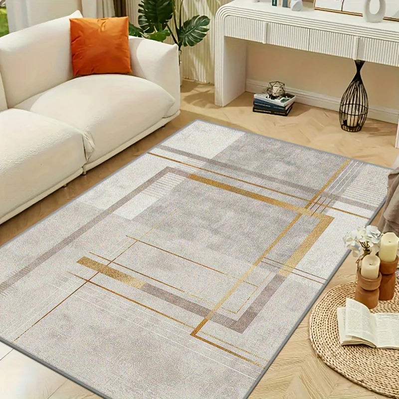 tapis moderne rectangle polyester antidérapant nuages bleu marine blanc salon chambre decoration interieur