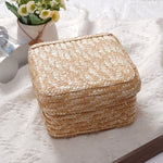 paniers rangement tissage spirale rustique couleur naturelle boîte rangement réutilisable respectueux environnement différents