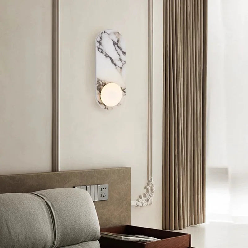 lampe murale marbre blanc noir moderne adhésif led 4000k 3000k 5000k chambre cuisine