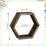 étagères murales hexagonales bois marron moderne rustique adhésives rangement articles divers