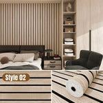 revêtement mural autocollant 3d grain bois moderne facile poser beige noir salon decoration