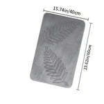 tapis sol mousse mémoire forme bleu marine gris vert feuilles palmier relief moderne large