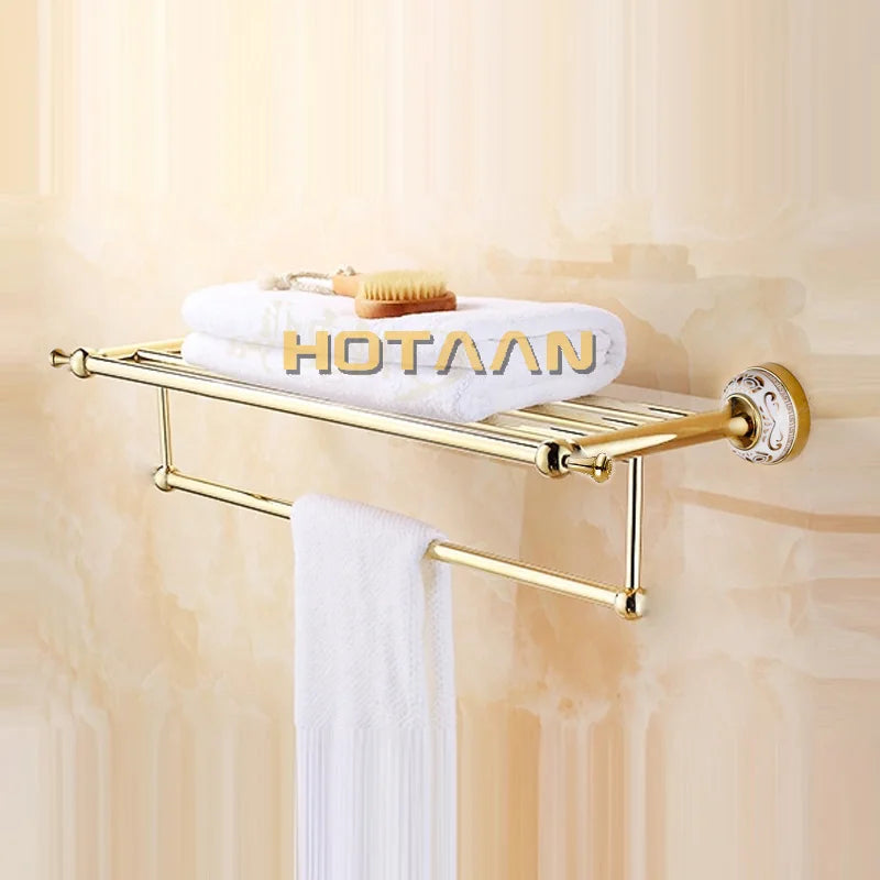 porte serviettes mural acier inoxydable doré moderne barre fixe brillant salle bain accessoire bain