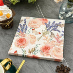 serviettes papier fleur rose vintage blanc floral romantique deux plis haute gamme restaurant ménage