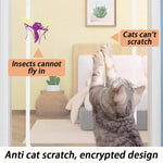 rideaux anti chat filet maille fine gris clair sécuritaire velcro zippé double sens chambre