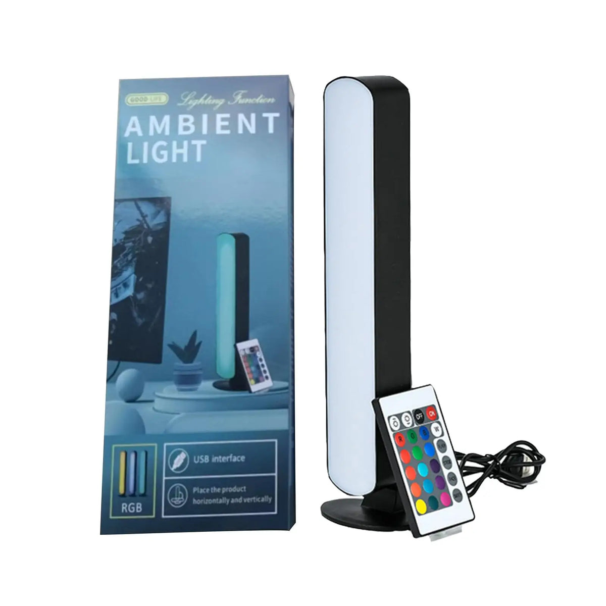 lampe led moderne violet orange bleu blanc rectangulaire lisse usb télécommande adhésif 3m
