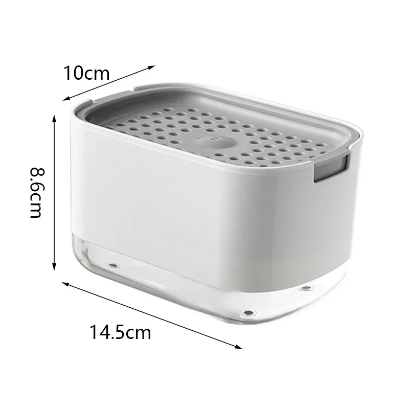 distributeur savon mousse blanc moderne support éponge pompe couvercle compartimentOpaque