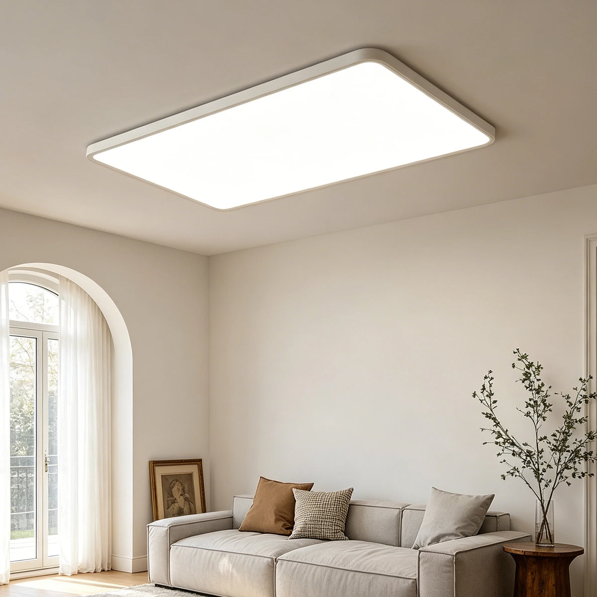 plafonnier led carré blanc ultra fin moderne luminaire salon chambre salle manger