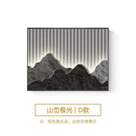cadre mural contemporain noir montagne relief lignes lumineuses minimaliste fixations murales decoration interieur