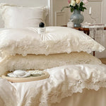 Parure de lit chic verte pour chambre romantique