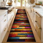 tapis multicolore moderne antidérapant couloir cuisine salon feutre polyester résistant lavage machine