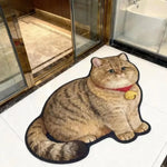 tapis chat motif gris beige orange noir absorbant rapide doux antidérapant polyester maison