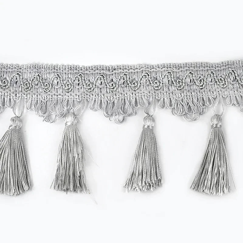 ruban pompons violet marron doré décoration mariage tissu polyester franges élégant accessoire broderie tassel