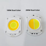 lumière led blanc jaune 100w 200w double cob projecteur moderne vis fixation