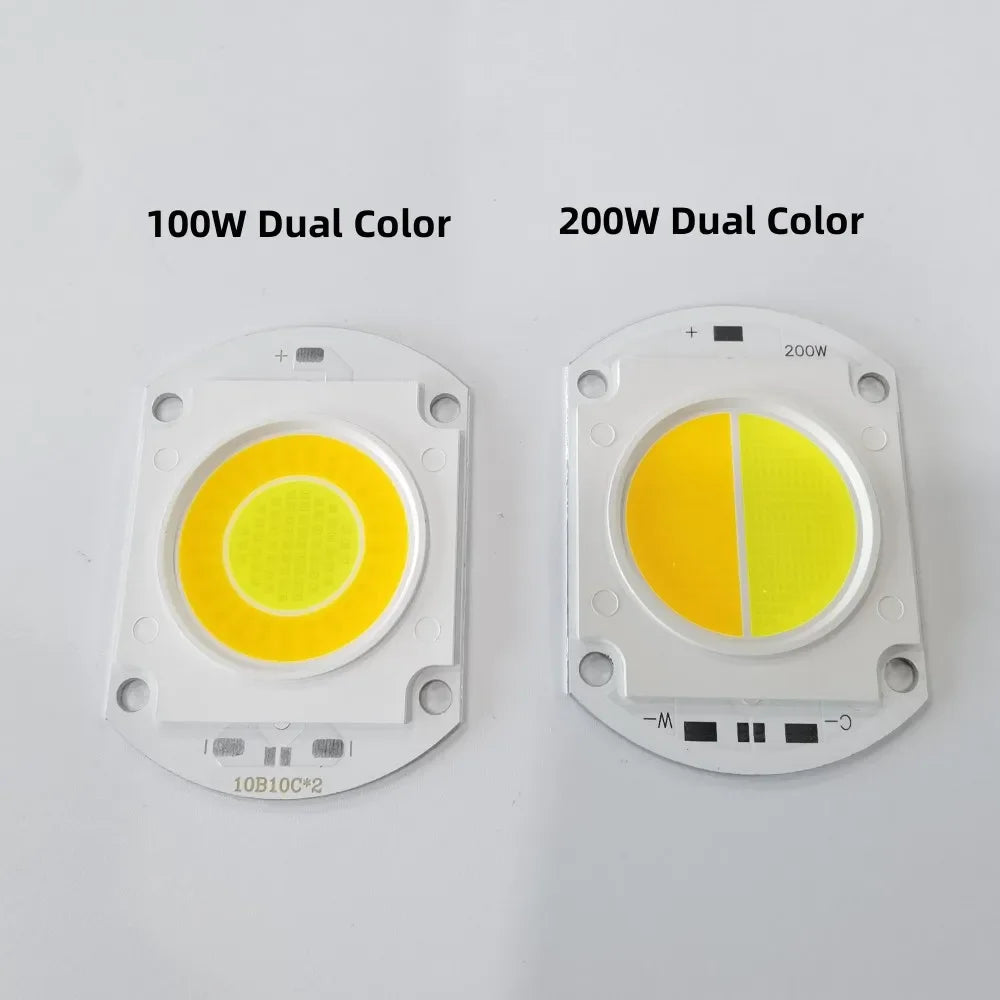 lumière led blanc jaune 100w 200w double cob projecteur moderne vis fixation