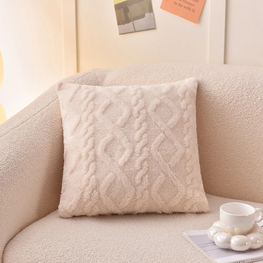 coussin siège carré beige motif doux confortable amovible lavable 45x45cm
