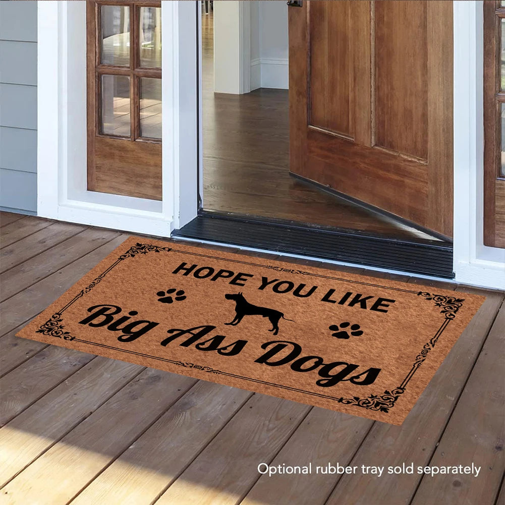 paillasson antidérapant caoutchouc marron noir humour silhouette chien rustique extérieur entrée