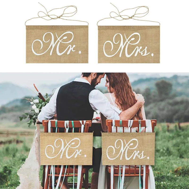 guirlande mariage just married bannières lettres cœur blanc rouge décoration anniversaire événement