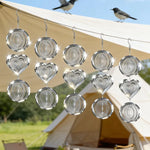 mobiles vent argentés spirales coeurs modernes decoration exterieur cloches rondes