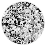 sticker kawaii noir blanc animaux personnages adhésif waterproof détachable journal scrapbookDecoration DIY craftCartoon