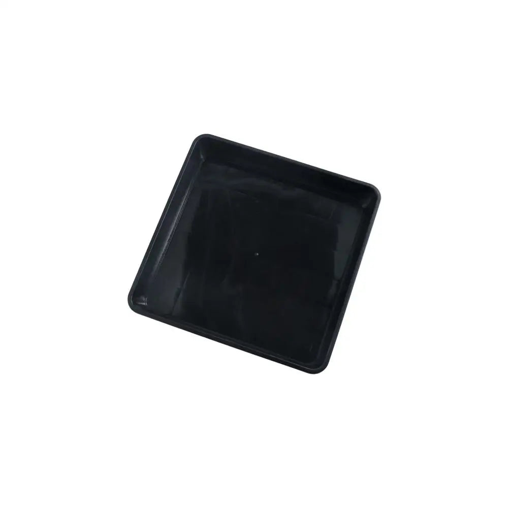 plateau carré récupération eau plastique noir moderne 12x12cm 15x15cm 18x18cm 22x22cm 25x25cm