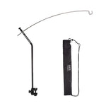 support lampe suspendue aluminium argenté moderne clips noir transport sac