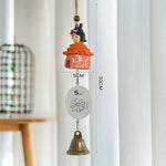 ornements résine cloches jardin japonais totoro animal compagnie motifs bois opaque artisanal