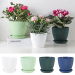 pot fleurs plastique plateau rayures verticales moderne plante intérieur