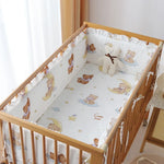 lit bébé drap coton animaux fruits motifs décoratifs blanc gris rose bleu vert