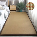 tapis sol rectangulaire tissé beige marron moderne rustique chambre salon maison