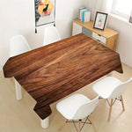 nappe table marron imitation grain bois moderne rustique réutilisable polyester