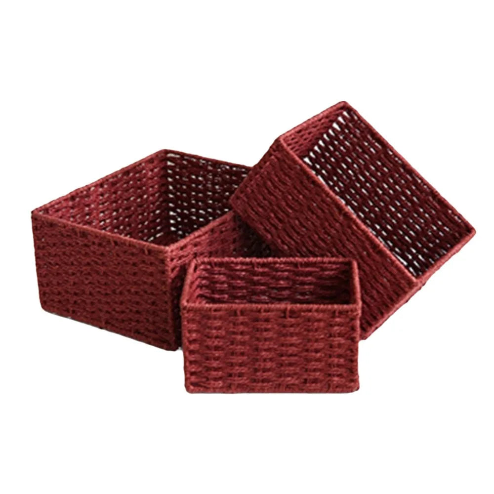 paniers tissage osier beige marron rouge vin vert bleu rustique naturel respectueux environnement