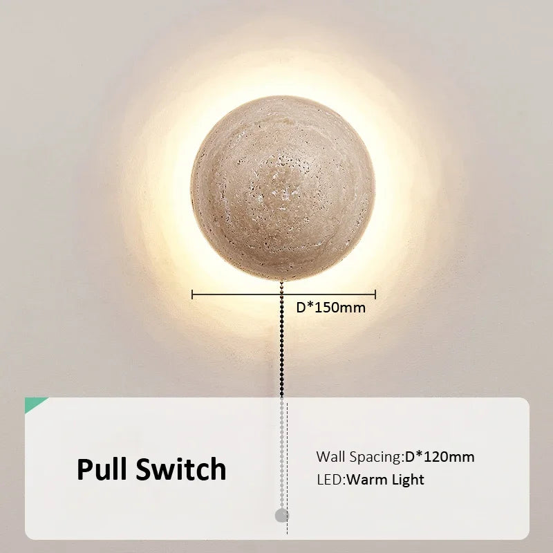 applique murale bois led beige clair texture naturelle moderne minimaliste fixée mur étude chambre