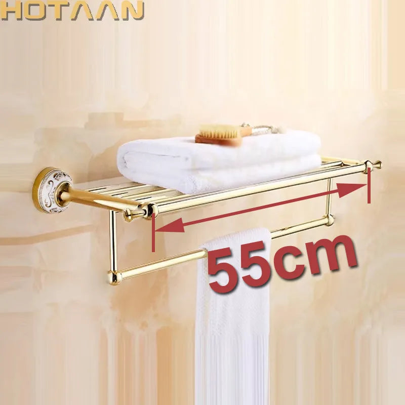 porte serviettes mural acier inoxydable doré moderne barre fixe brillant salle bain accessoire bain