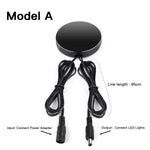 interrupteur tactile blanc noir rond lisse moderne adhésif câble connecteur 52mm 7mm touch dimmable