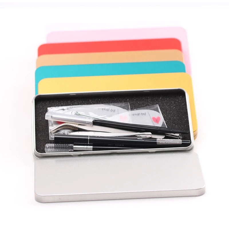 boîte métallique noire moderne rangement billets banque outils maquillage médicaments organisation pinceau couteau comprimés