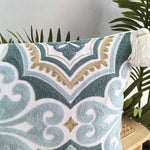 coussin boho carré 45x45cm beige motif géométrique brodé tassel déco siège voiture