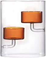 support bougies verre transparent moderne minimaliste clips bougeoirs décoration table événements centroń